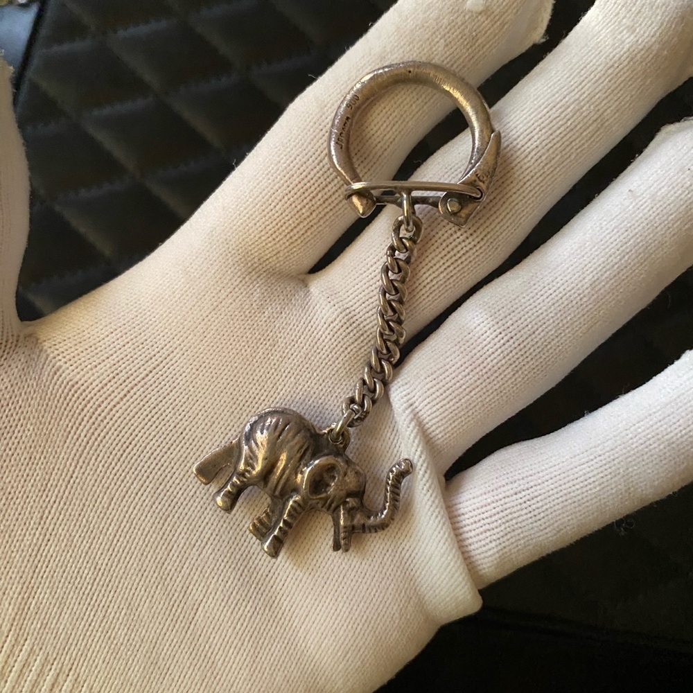 Elephant Keychain in Silver Tone 925